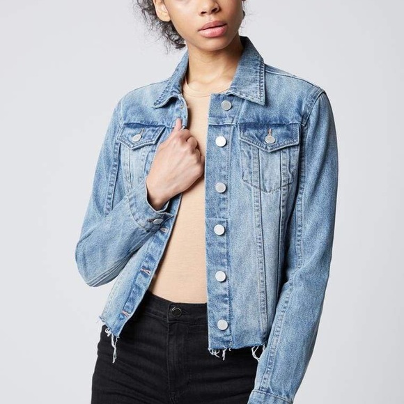 BlankNYC Blue Distressed Button Denim Jacket Coat - Picture 1 of 13